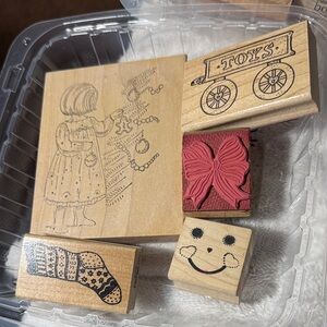 Stampin' Up! Wooden Stamp Sets. Many holiday and other stamps.